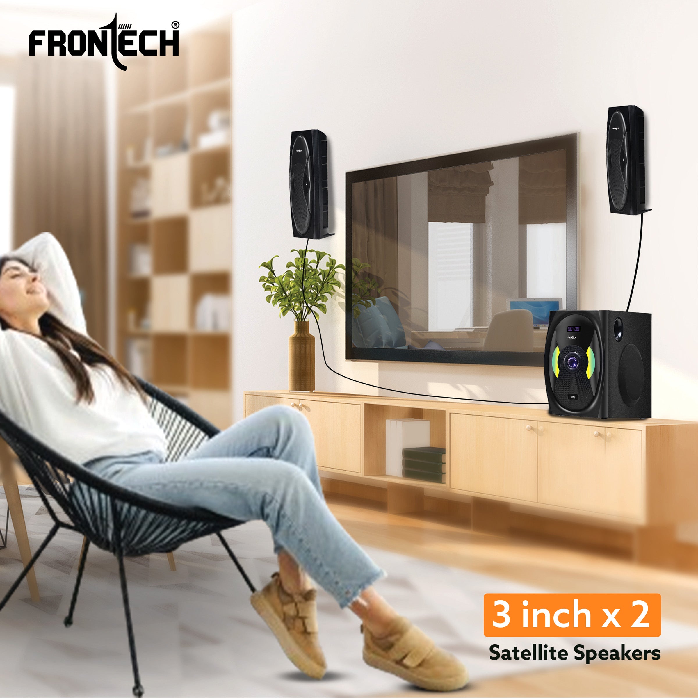 Frontech 2.1 Channel Bluetooth Speaker System (SW-0142) Frontech 2.1 Channel Bluetooth Speaker System (SW-0142)